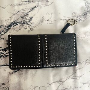 Brighton Women’s Large Wallet - Black w/ Silver Accents